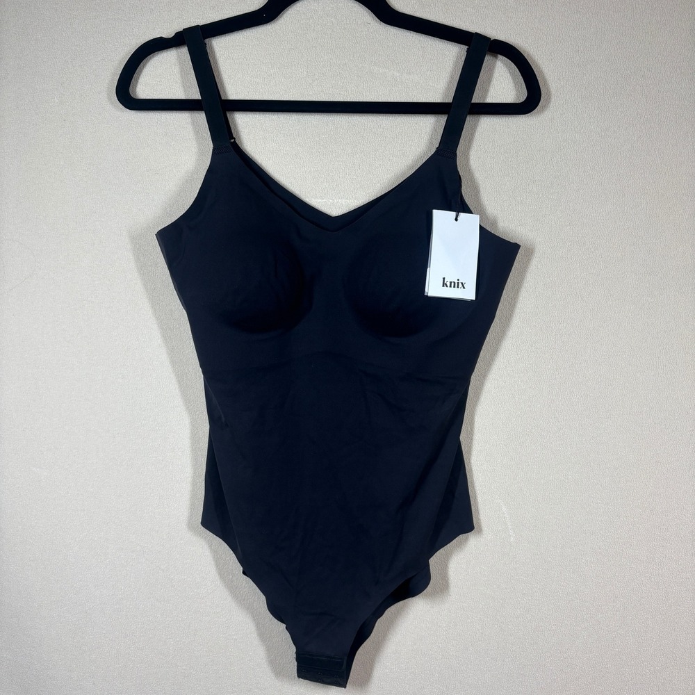 NWT Knix Evolution Bodysuit XL Black Built-In Bra Removable Cups